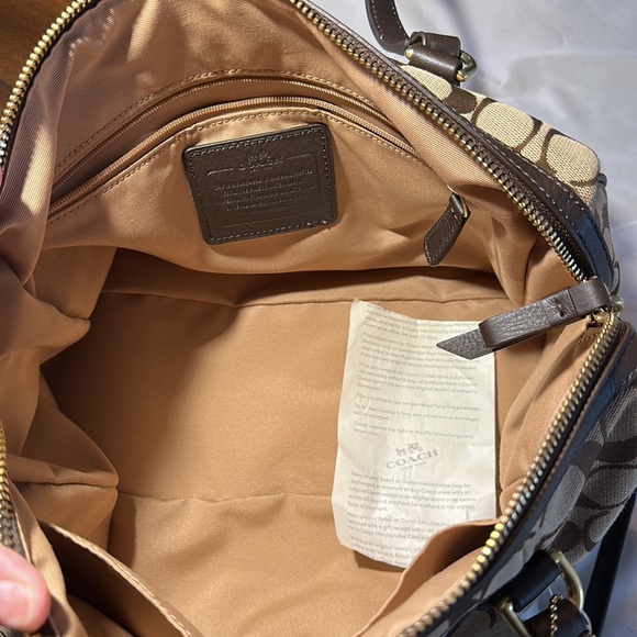 NWT COACH Nancy Satchel Green Racing Stripe Purse Crossbody handbag bag tote - Picture 6 of 12